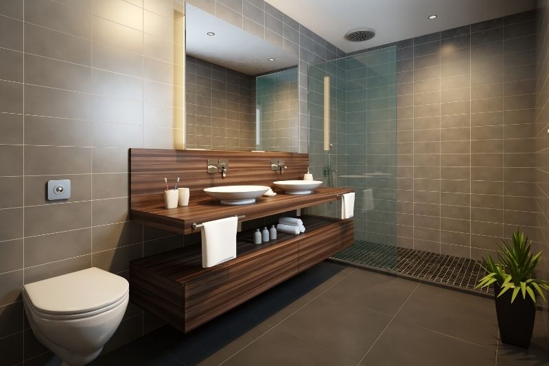 bathroom with ample space for shower and toilet