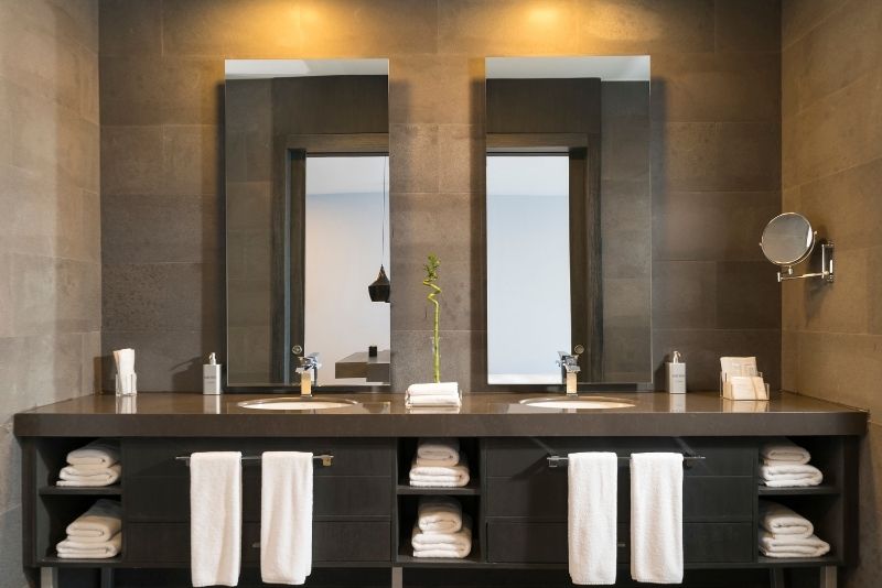 bathroom storage cabinet for towels and other bathroom essentials
